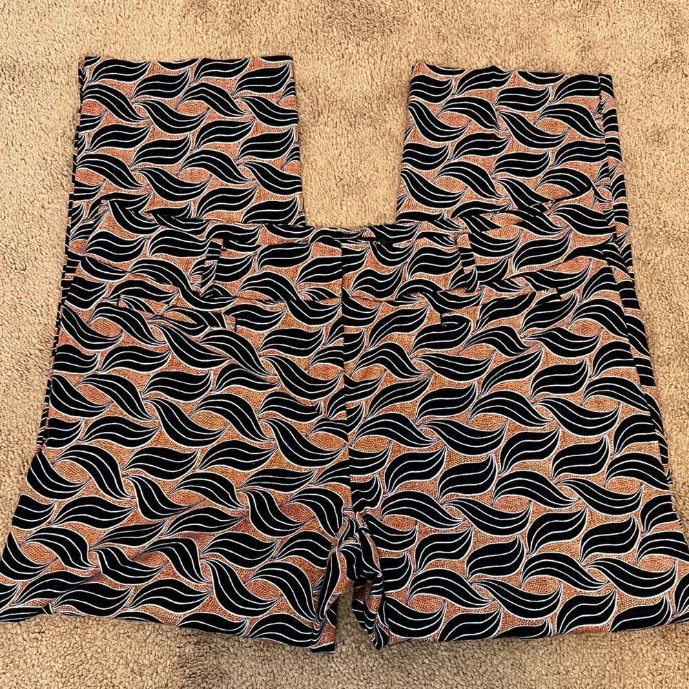 Ann Taylor Navy and Orange Devin Fit Trousers Size 10